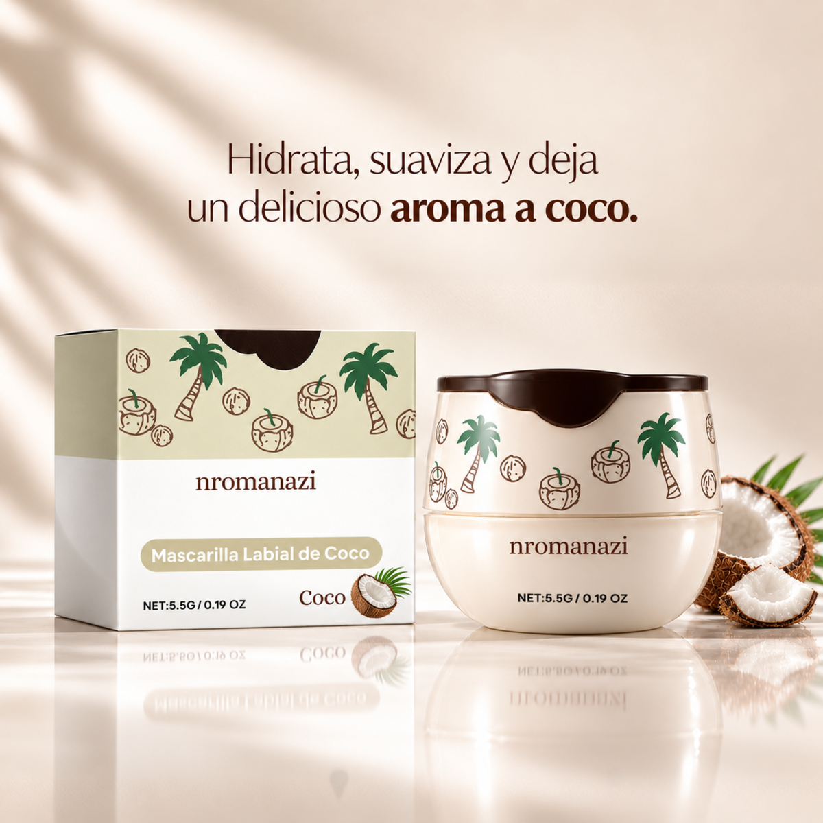 Bálsamo labial con sabor a coco