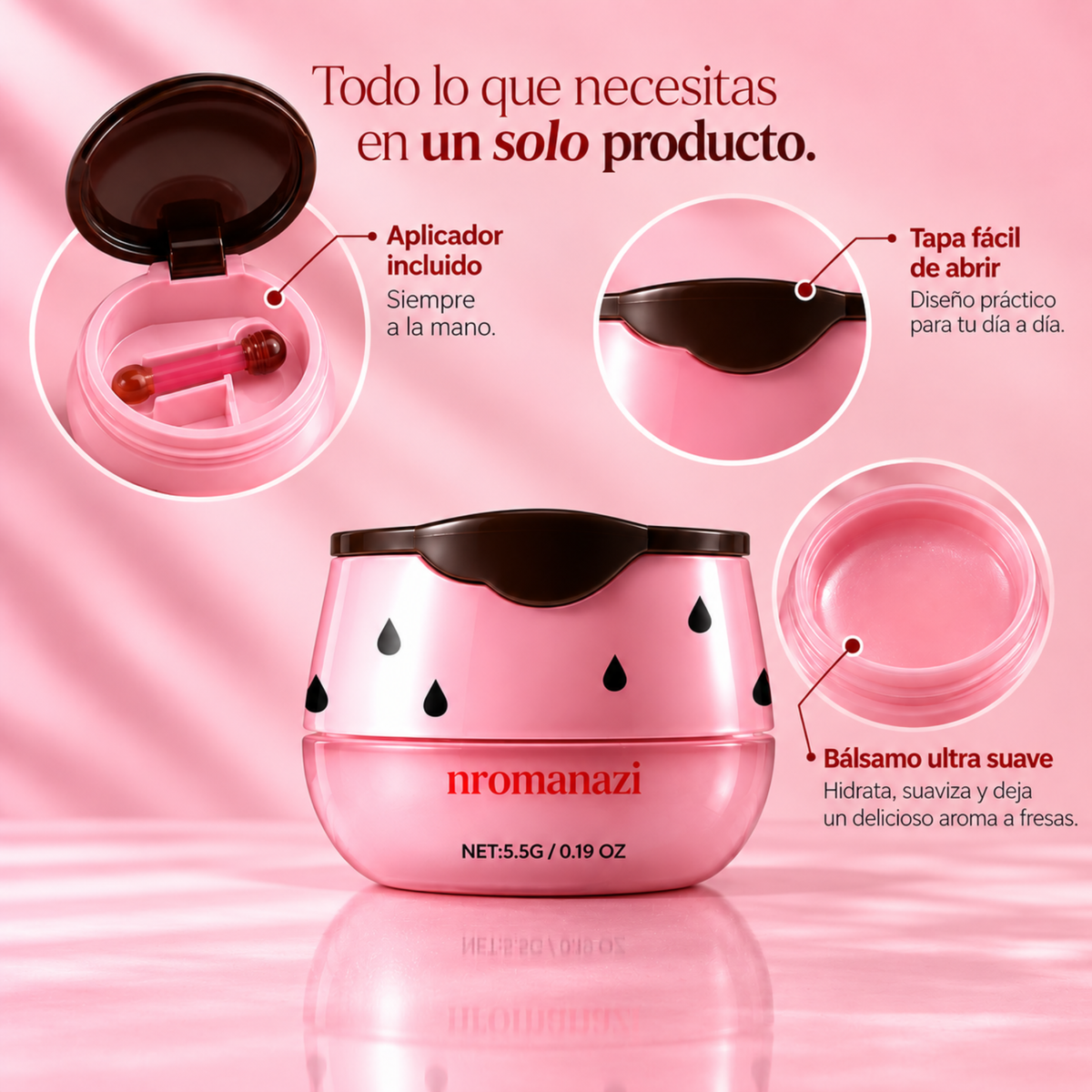 Bálsamo labial con sabor a fresa