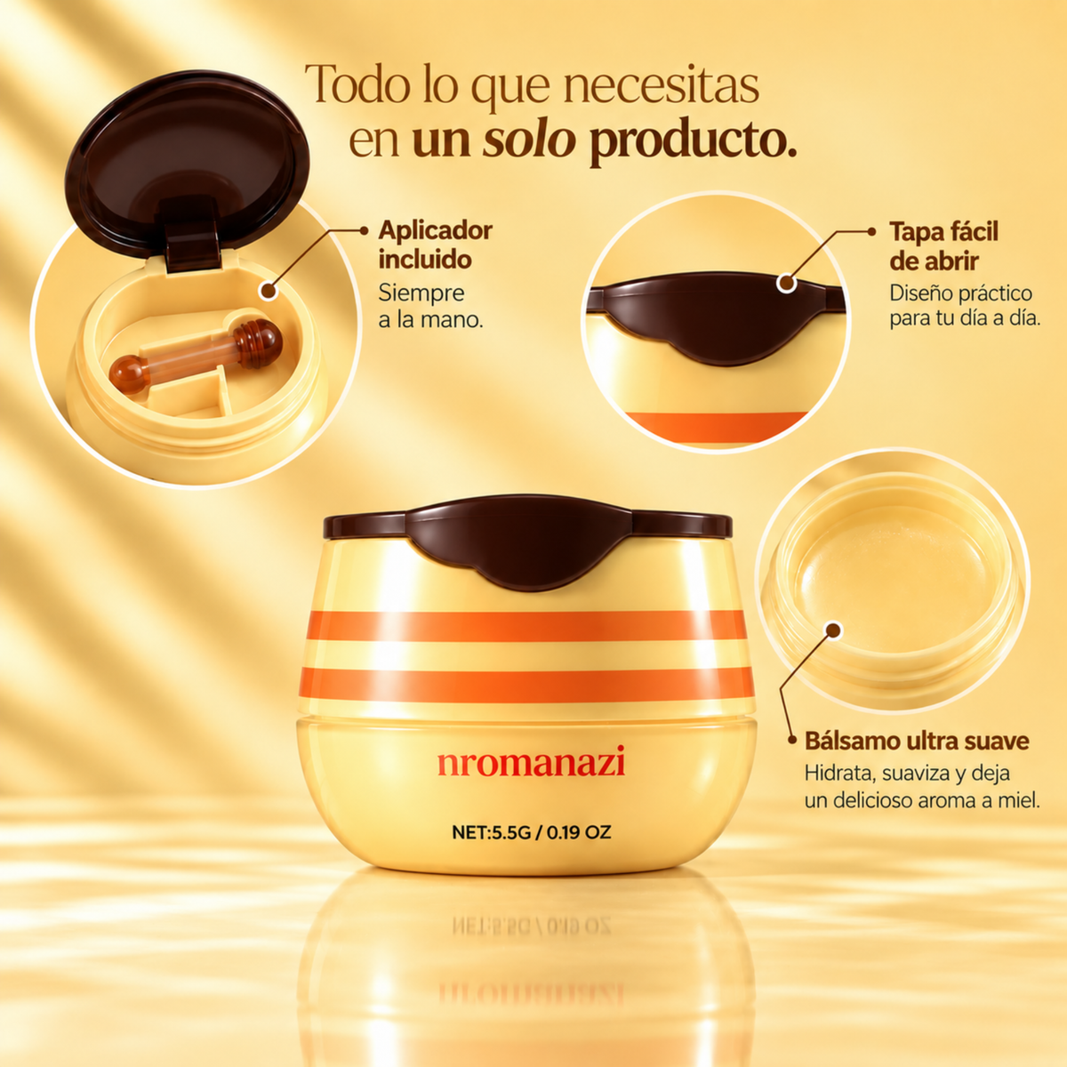 Bálsamo labial con sabor a miel