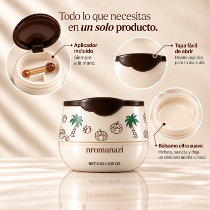 Bálsamo labial con sabor a coco