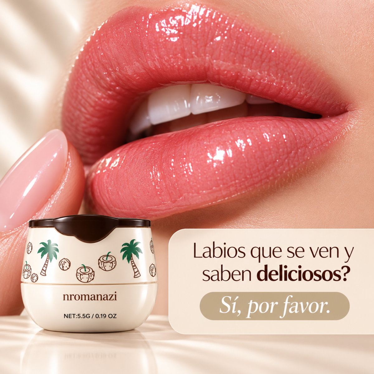 Bálsamo labial con sabor a coco