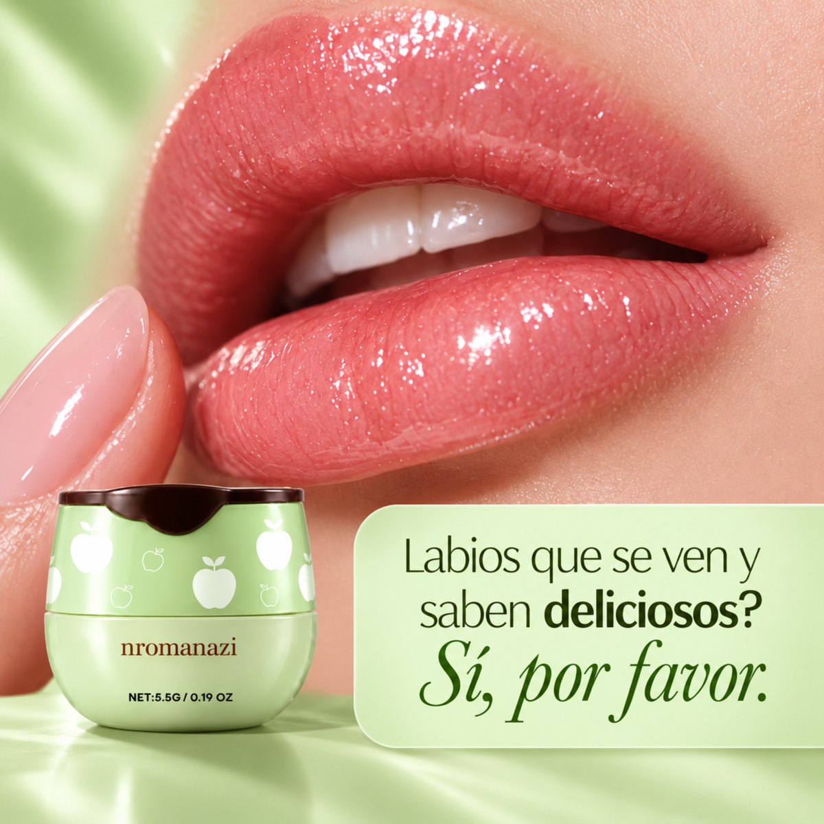 Bálsamo labial con sabor a manzana