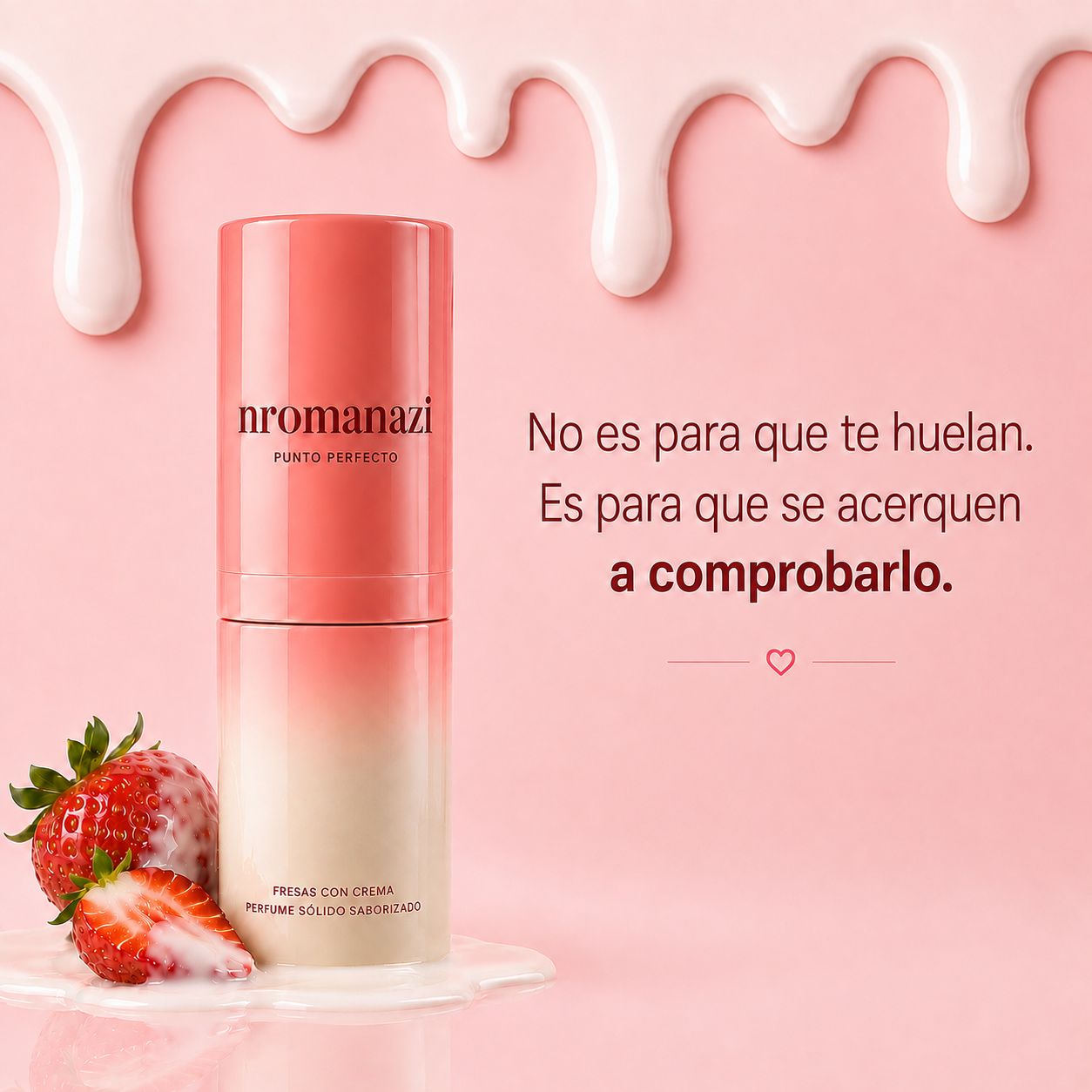 Fragancia sólida sabor a fresas con crema