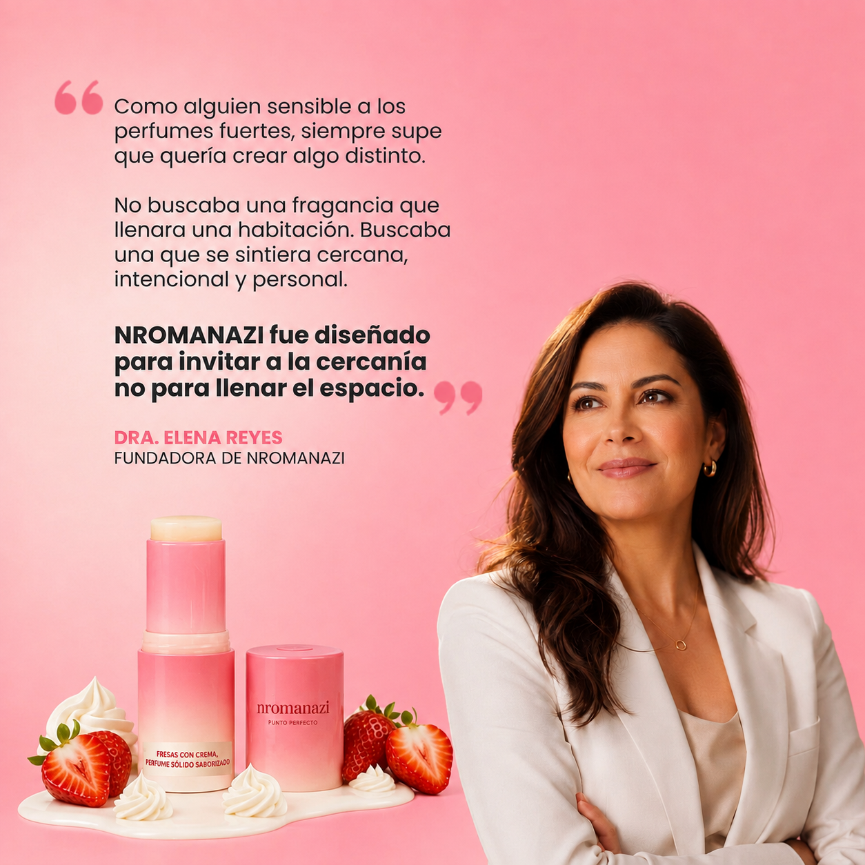 Fragancia sólida sabor a fresas con crema