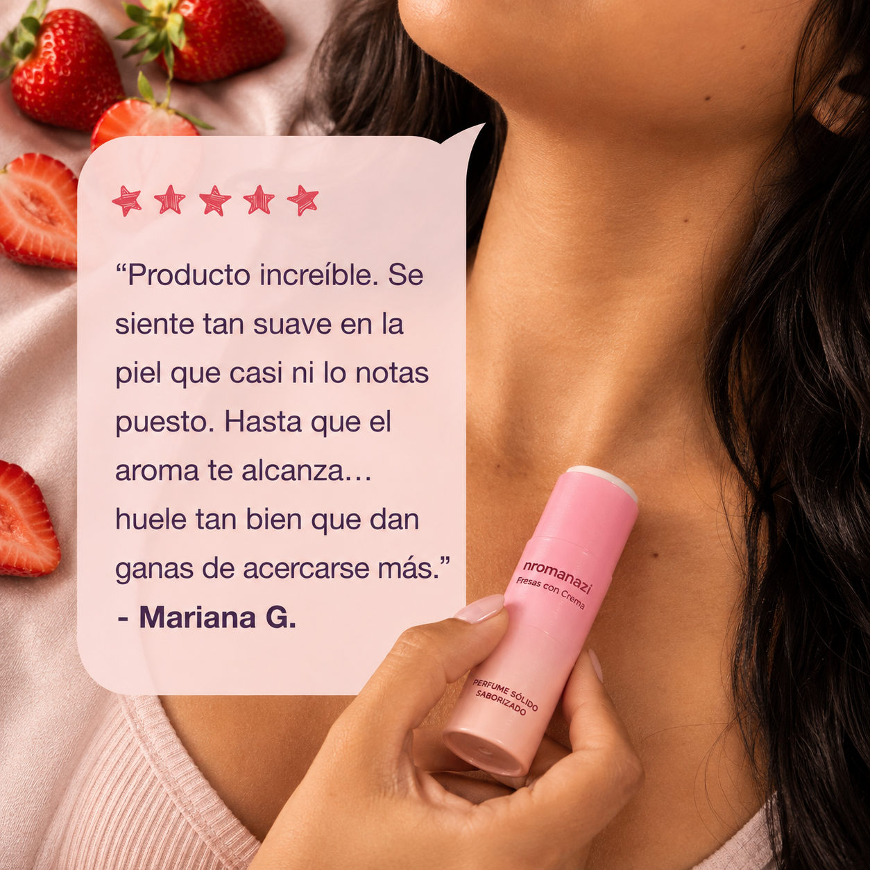 Fragancia sólida sabor a fresas con crema